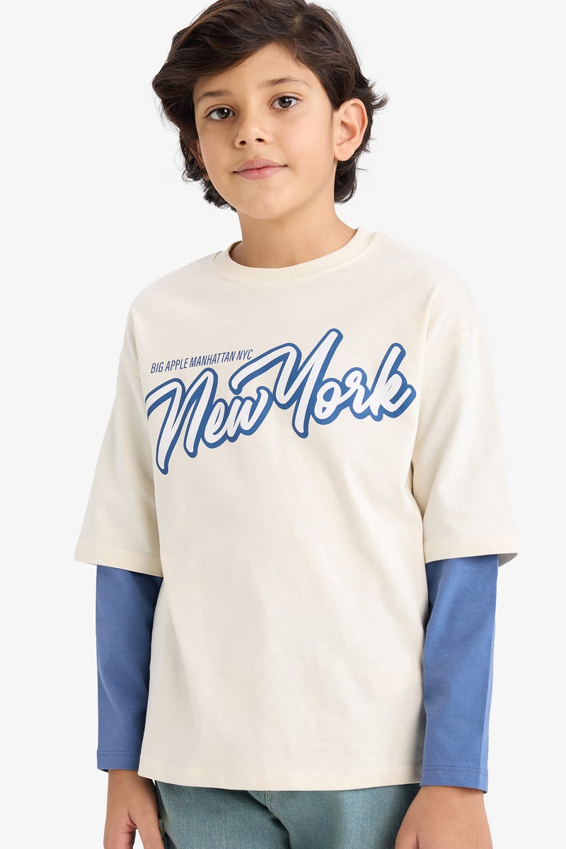 ديفاكتو تيشيرت اولادي كم طويل اوفر سايز - Image 1